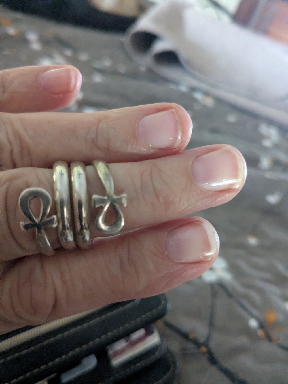 Sterling Silver Ankh Wrap Ring - Silver
